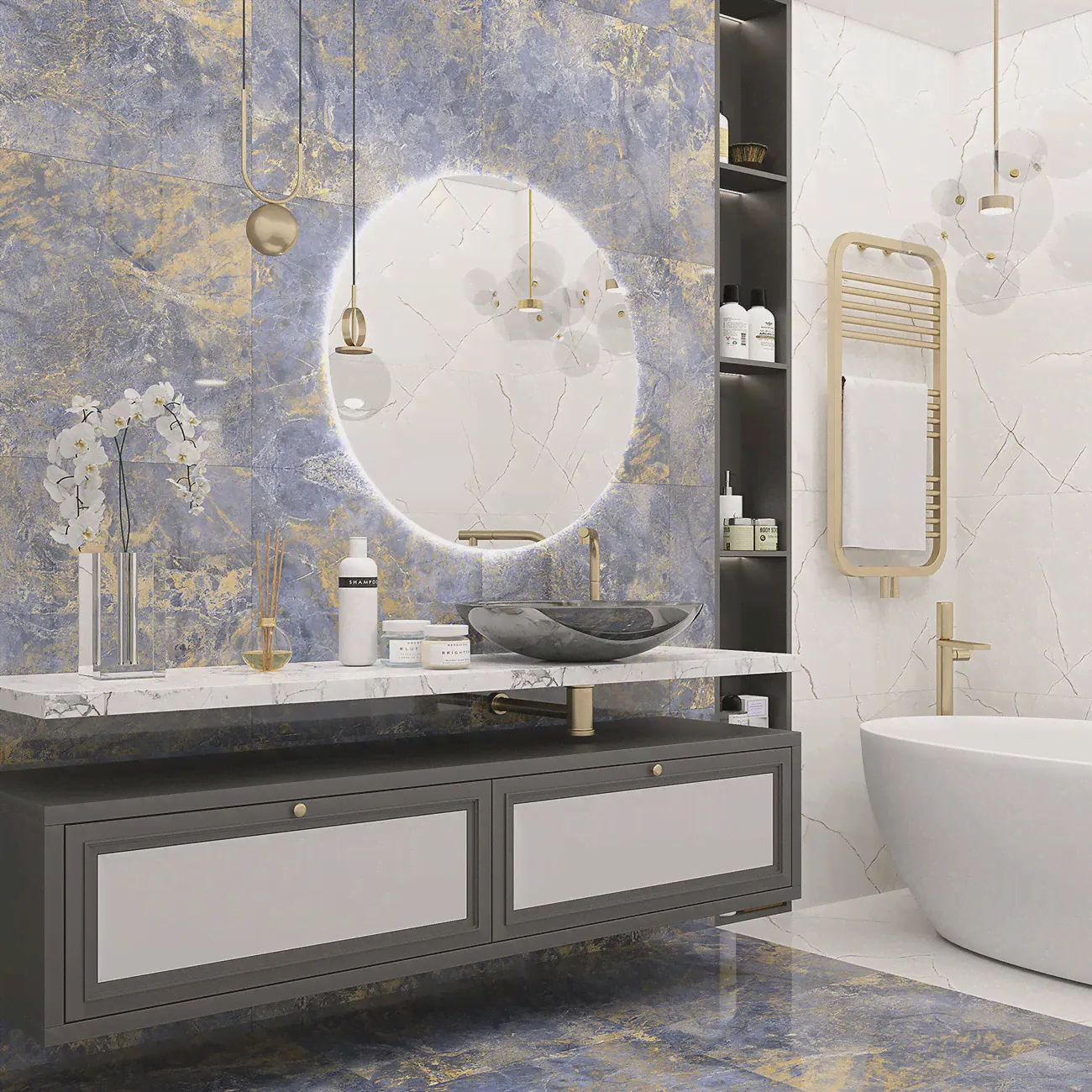 Керамогранит Laparet Krazzy Blue Полированный 60x120 / Лапарет Кразы Блю Полированный 60x120 (х9999282575)-4