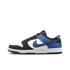 Nike Dunk Low "Industrial Blue" Skid-Resistant Low Panel Shoes Black and White Blue