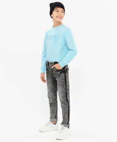 Серые джинсы Slim Fit Button Blue-0