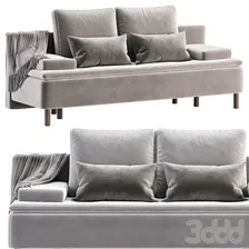 Sofa Lins Velvet Navy Blue - Диваны - 3D модель