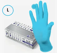 Перчатки нитриловые L .CONNECT BLUE NITRILE(1уп-50 пар) A