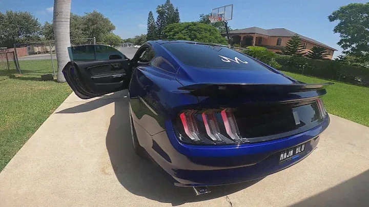 Clear Euro Taillights on 2015 S550 Mustang GT From S550Euros (Deep Impact Blue Mustang)