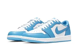 Nike Air Jordan 1 Low University Blue бело-голубые кожаные