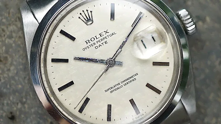 Rolex Oyster Perpetual date ref 1500 - WHITE SHANTUNG (MOSAIC/LINEN) DIAL - cal 1570 from 1972