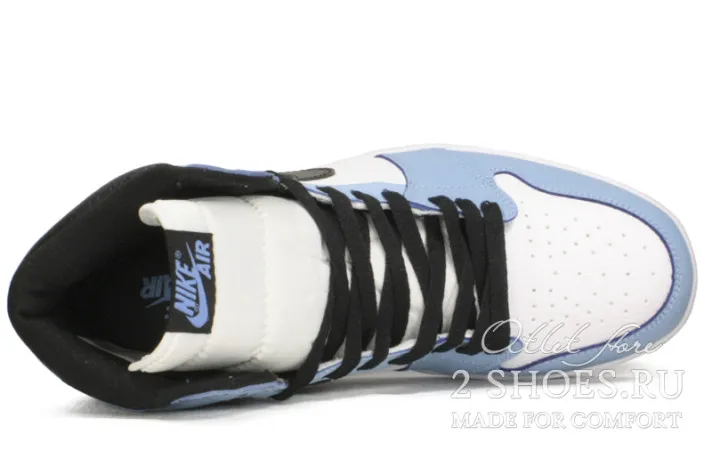 Кроссовки Nike Air Jordan 1 High White University Blue Black-2