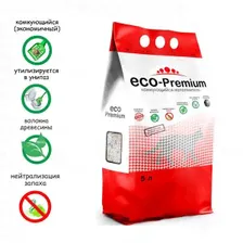 Наполнитель "ECO-Premium " BLUE, комкующийся (древесное волокно) 5 л (1,9кг).