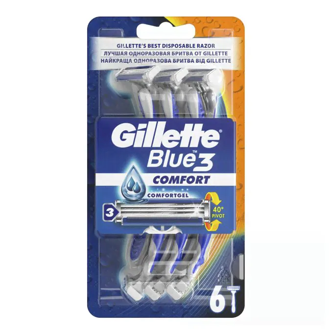 Бритвенный станок Gillette Blue 3 Comfort с тройным лезвием 6 шт
