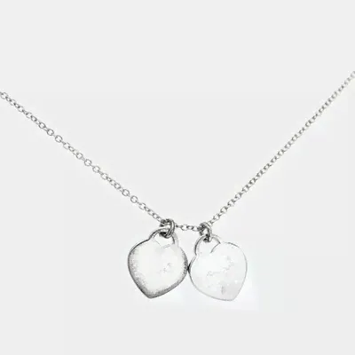 Tiffany & Co. Return To Tiffany Blue Enamel Double Heart Tag Pendant Necklace 909615 (голубой, lpn24566792)