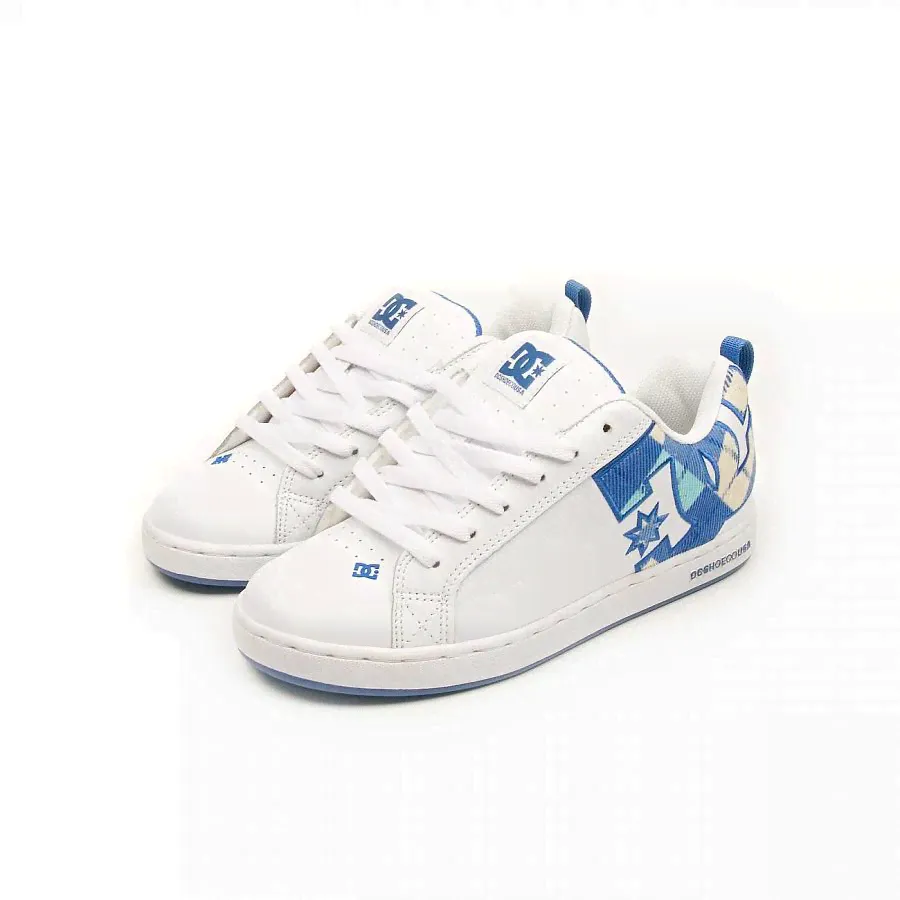 Кеды женские кожа DC Shoes Court Graffik SE White Heritag Blue-0