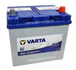 Аккумулятор Varta Blue Dynamic (Варта) 60Ач о/п D47 (560 410 054) 540А азия