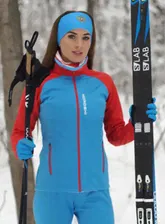 Женская утепленная лыжная куртка Nordski Premium 2020 Blue-Red NSW444879