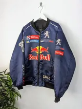 Navy Blue Sponsored Bomber Racing Jacket (Small)
