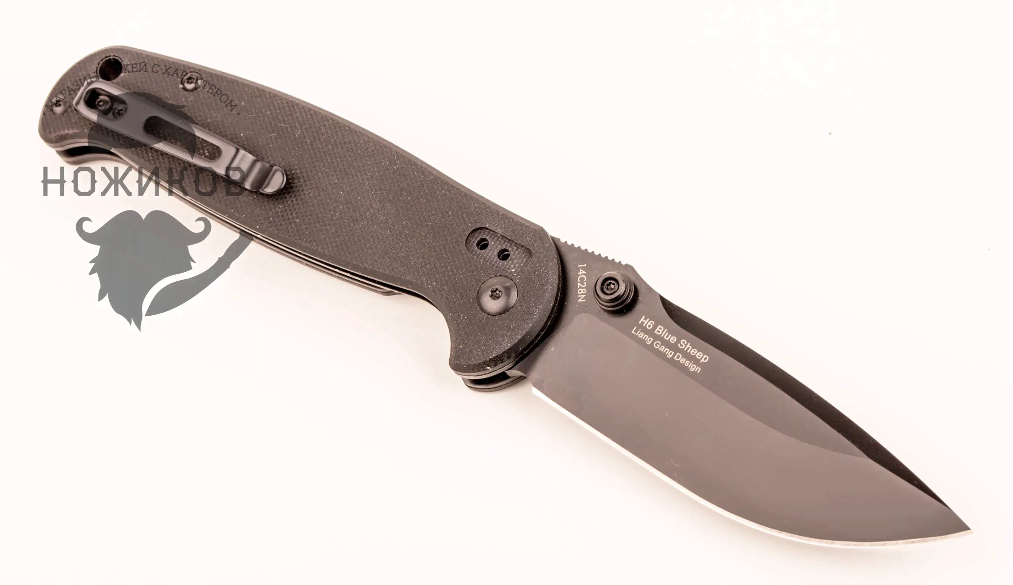 Складной нож Blue Sheep H6 All Black, сталь 14C28N, рукоять G10-1