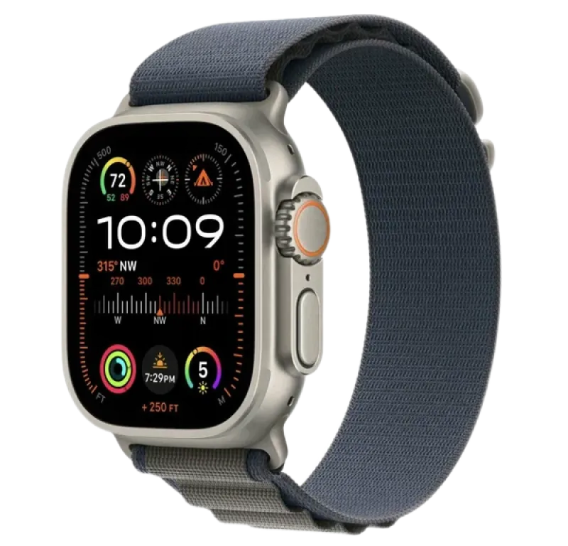 Apple Watch Series Ultra 2 49mm Titanium Case with Blue Alpine Loop L