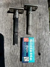 Nice Gillette SUPER ADJUSTABLE LONG HANDLE The SLIM Super Blue Blades