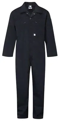 Mens Blue Castle Zip Front Boiler Suit Overall Coverall Mechanic College 366