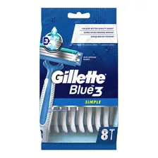 Бритвенные станки Gillette Blue Simple 3 одноразовые с тремя лезвиями 8 шт