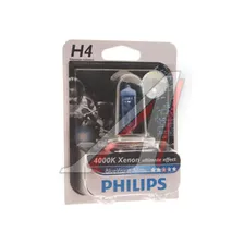 Лампа 12V H4 60/55W P43t 4000K блистер (1шт.) Blue Vision Moto PHILIPS