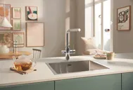 Смеситель Grohe Blue Pure Minta, 30590000, для кухонной мойки, с подключением к фильтру с питьевой водой, выдвижной излив, хром