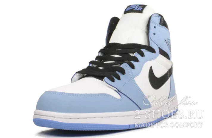 Кроссовки Nike Air Jordan 1 High White University Blue Black-4