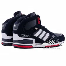 Зимние Adidas ZX 750 Blue/White/Red With Fur