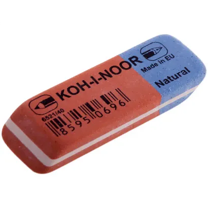 Ластик Koh-I-Noor "Blue Star" 40, скошенный, комбинированный, натуральный каучук, 57*19,5*8мм-0