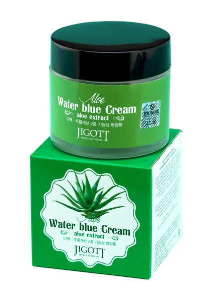 Крем для лица Jigott Aloe Water Blue Cream, успокаивающий и восстанавливающий, 70мл-1