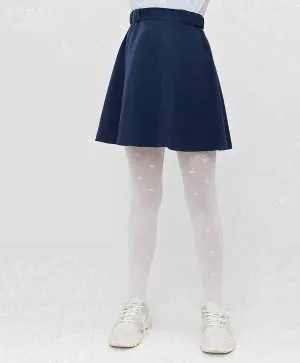 Юбка-колокол из плотного трикотажа синяя Button Blue-2