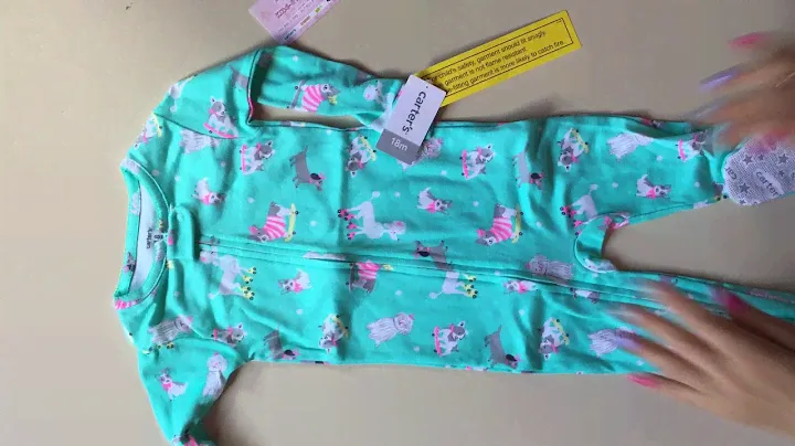 Пижама слип девочке котоновая Carters изумрудная модель 2017 г.