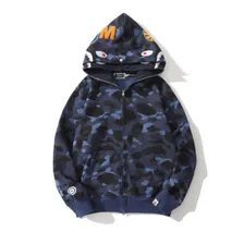 Зип-худи Bape "Blue" два капюшона