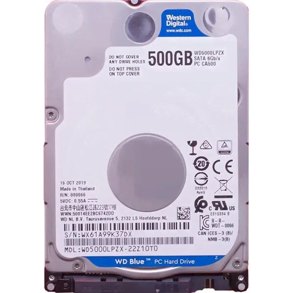 Жёсткий диск 500Gb SATA-III WD Blue (WD5000LPZX)-0