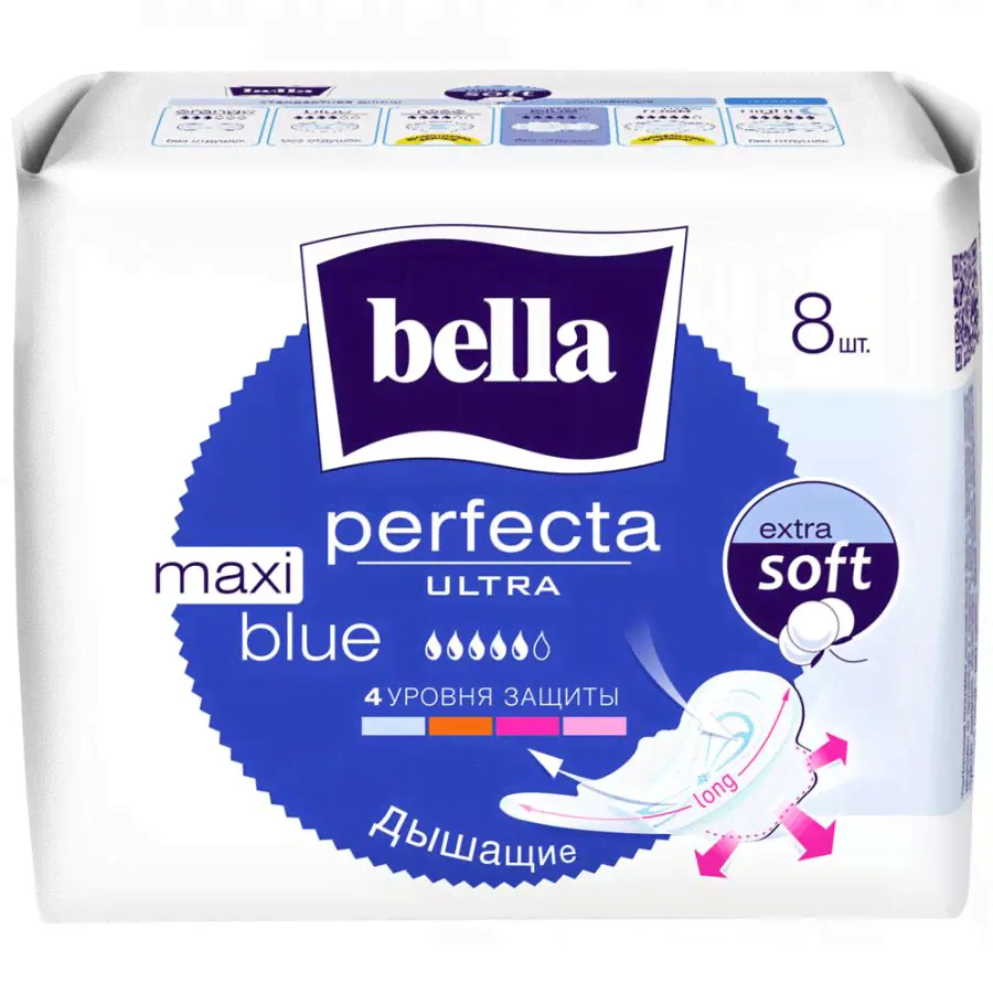 Прокладки Bella Perfecta Ultra Maxi Blue 5 капель 8 штук-0