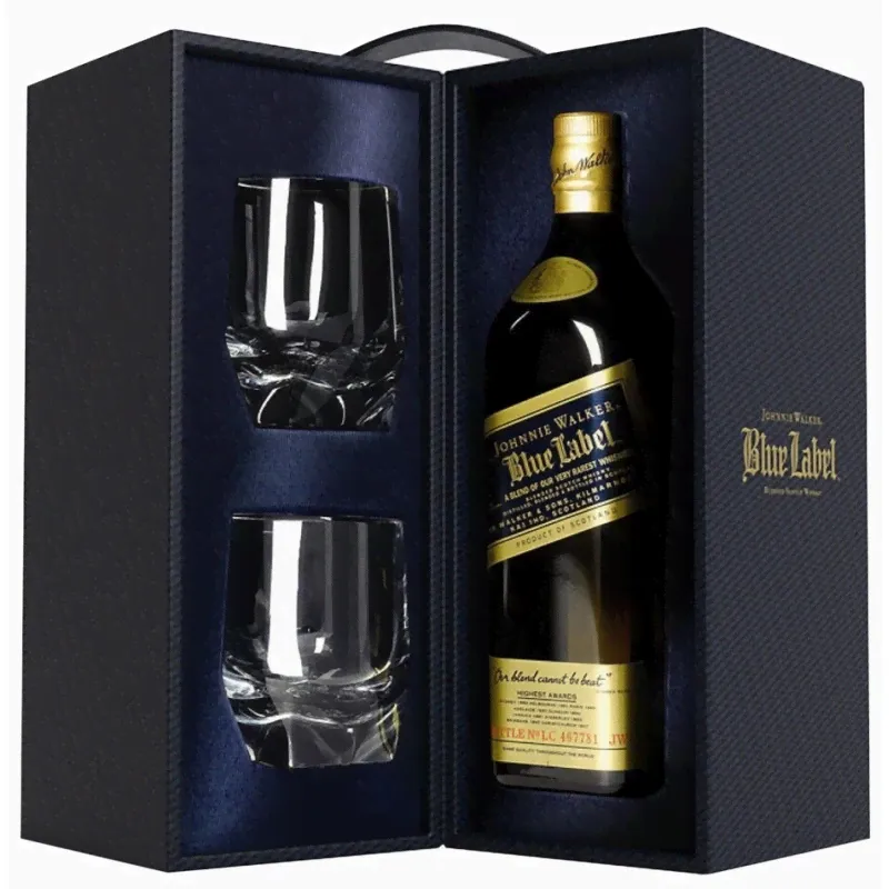 Виски Johnnie Walker, Blue Label, with 2 glasses, 0.7 л