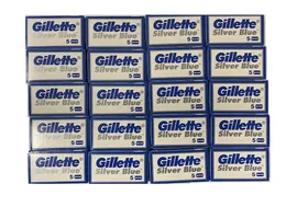 gillette silver blue double Edge Razor Blades- 100 Blades - Made in Russia